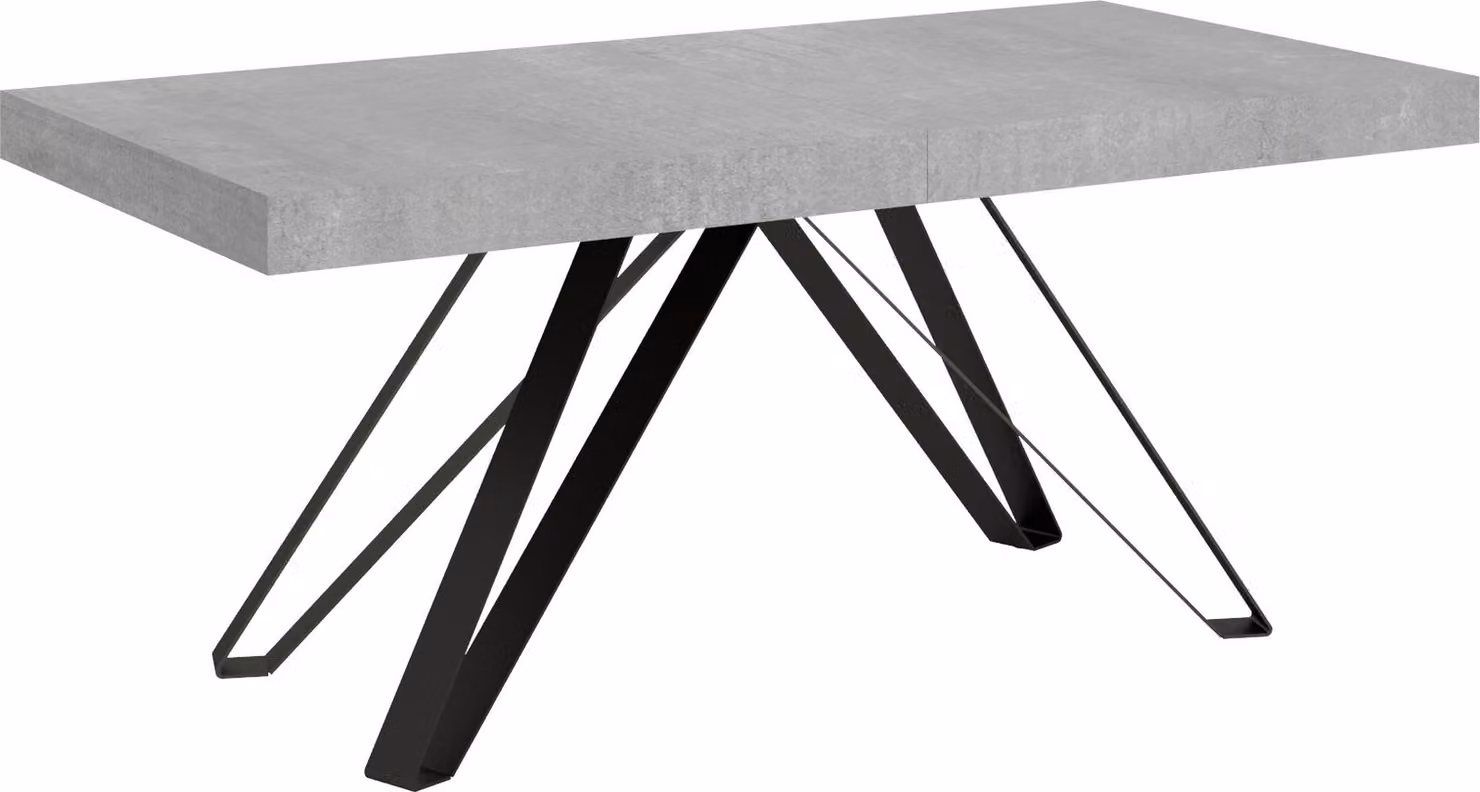 ITYHOME - Tavolo allungabile 180/440x90 cm Terium cemento gambe antracite