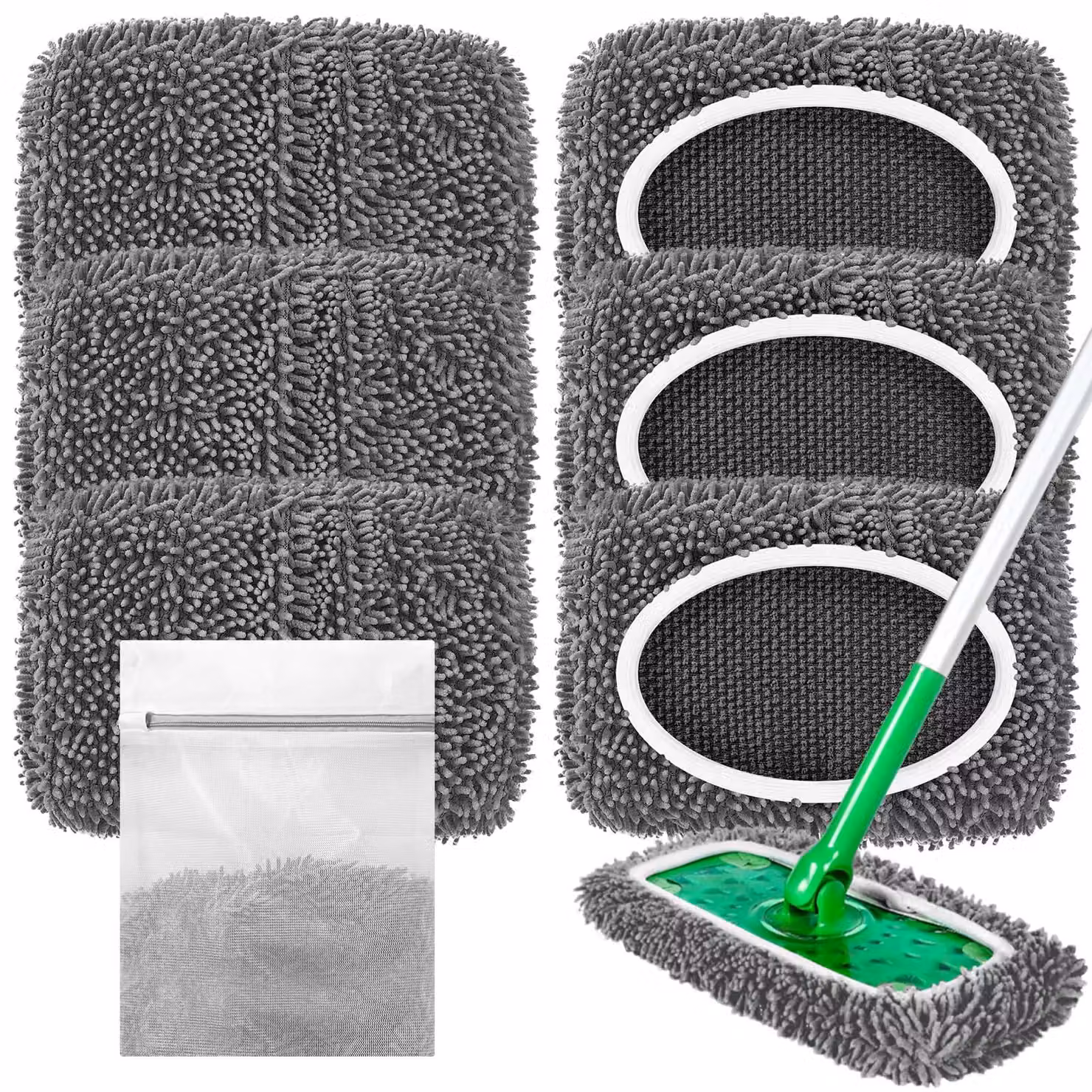 6 salviette in microfibra per mop Swiffer, dimensioni 11,5x26 cm
