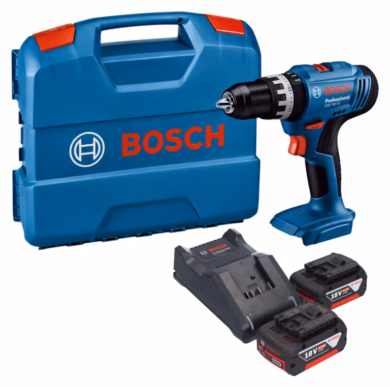 Avvitatore a percussione a batteria Bosch GSB 18V-25 Professional 18 V 56 Nm + 2 batterie da 5,0 Ah + caricabatterie + valigetta L-Case
