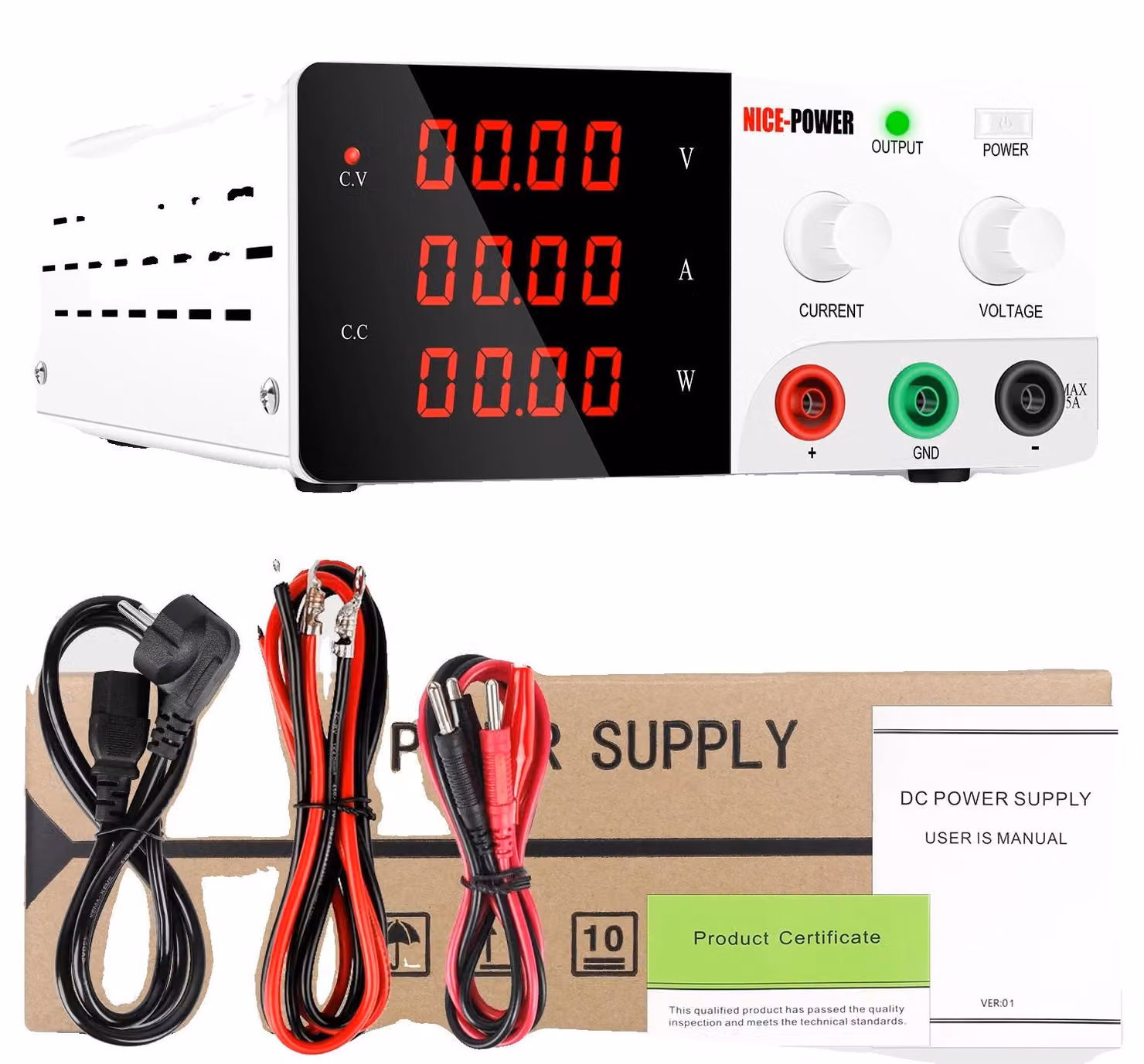 Alimentatore per banco di lavoro, tensione di uscita regolabile, sistema di raffreddamento intelligente, modello WEISS-a, spina europea a 220V, 60V 10A 600W