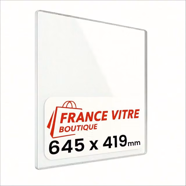 645 x 419 x 4 mm - Vetro per stufa a legna - vetro camino di ricambio - vetro per caminetto resistente al fuoco - France Vitre