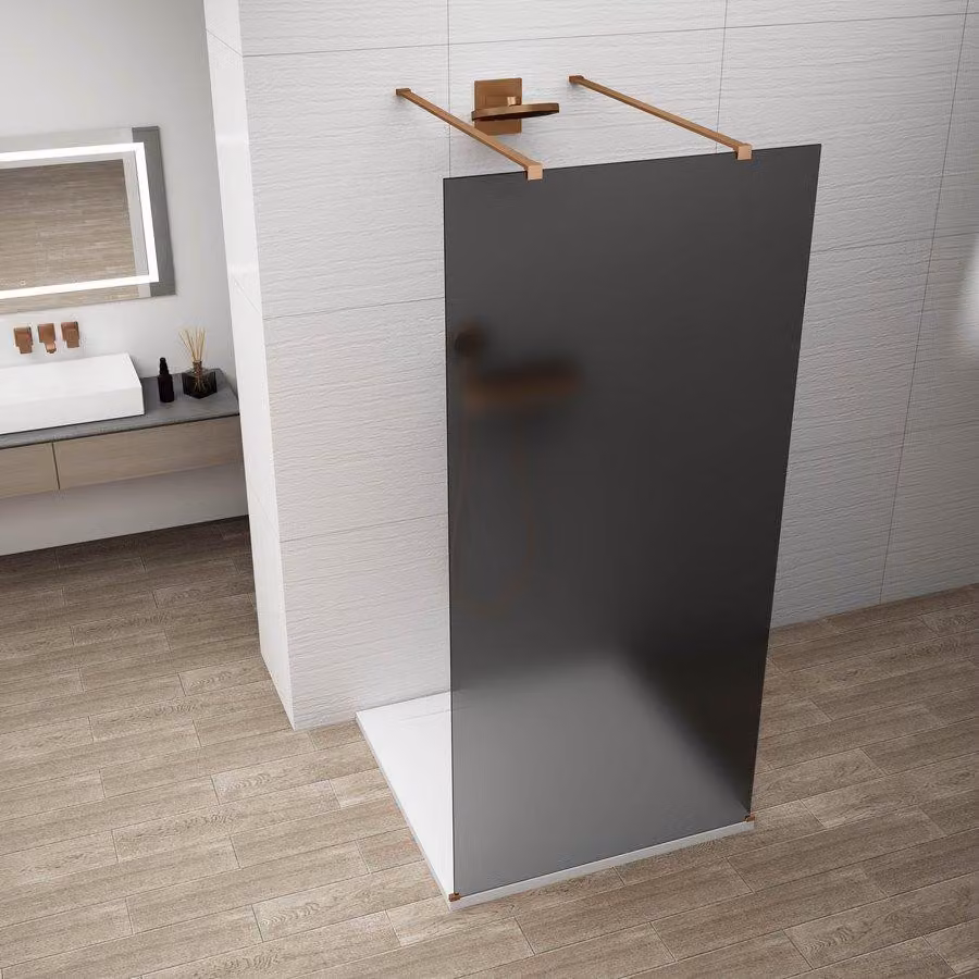 Polysan ESCA COPPER MATT: paravento doccia angolare, vetro opaco color fumo, 1100 mm - ES1411-10