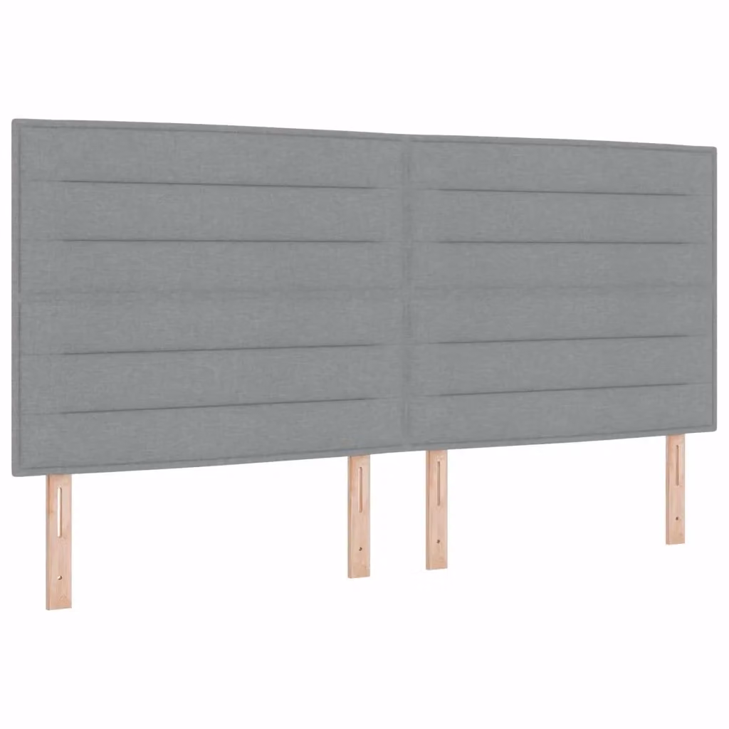 Testiera con LED e porte USB vidaXL in tessuto grigio, Larghezza: 200 cm – 2