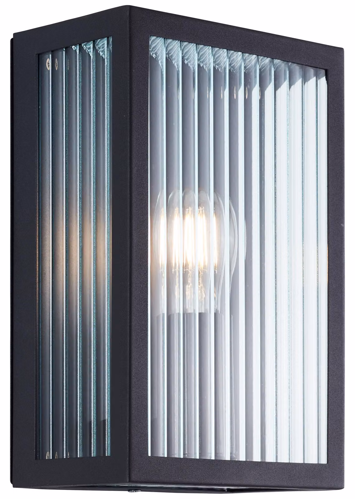 Brilliant 40925/06 Getta Lampada da parete esterna Metallo/vetro nero Adatta per lampadine standard