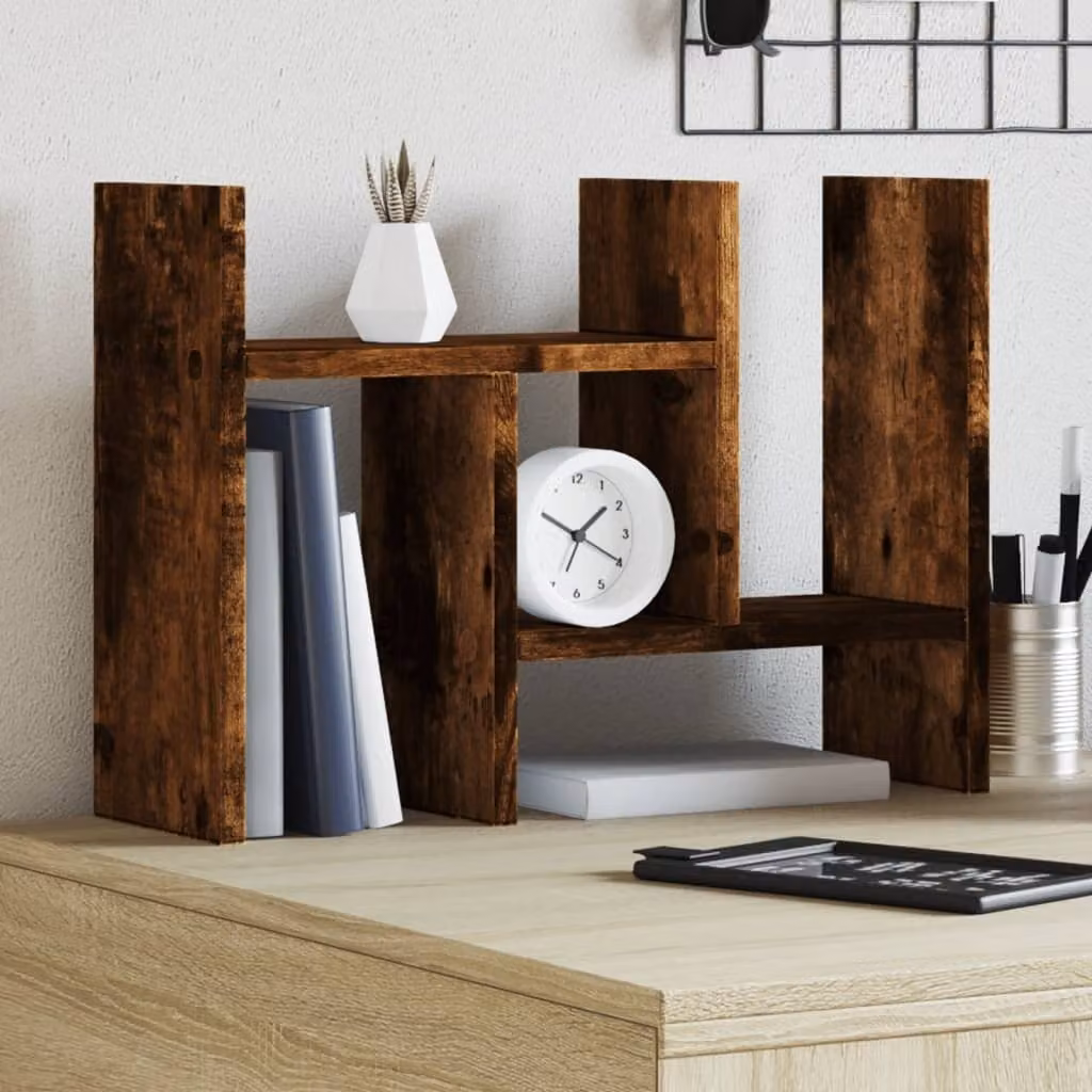 Maison Exclusive - Organizer da scrivania in legno di faggio affumicato, dimensioni 34,5x15,5x35,5 cm