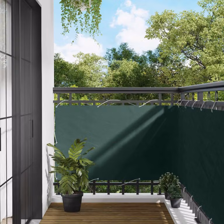 Schermo da balcone rettangolare vidaXL in tessuto Oxford verde, L: 300 cm, H: 100 cm