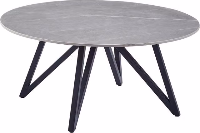 Tavolino da caffè rotondo BELIZIONA CASA VITAL in marmo grigio e nero con finitura opaca L: 120 cm, P: 90 cm, H: 40 cm