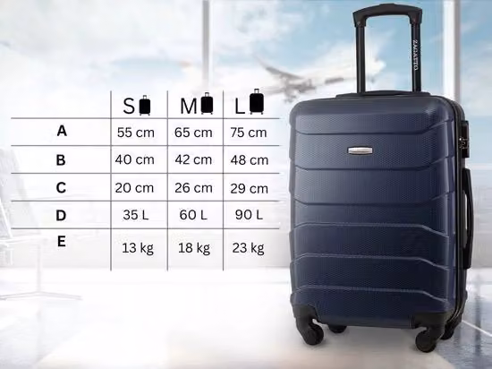 Borsa a rotella per bagaglio 55x40x20 cm piccola valigetta con ruote