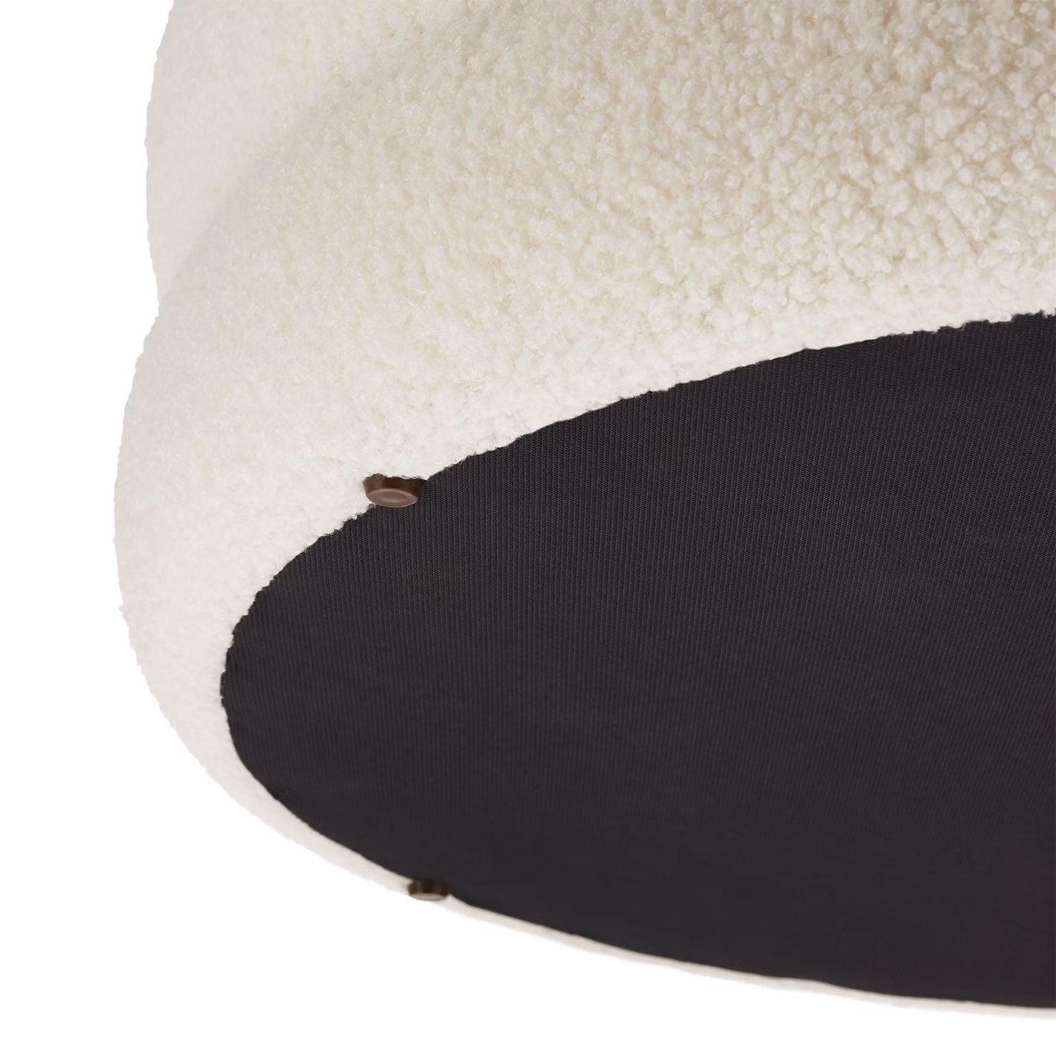 Sgabello XL Tectake in tessuto Bouclé beige e bianco con rivestimento rimovibile e design scandinavo cilindrico