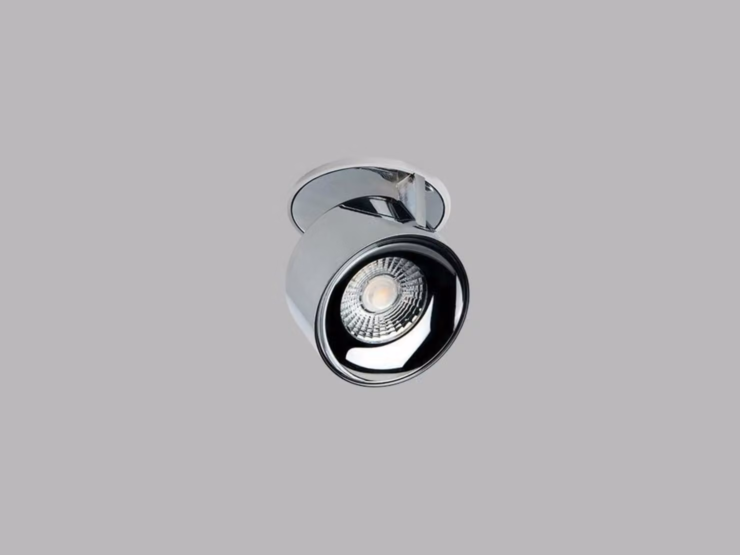 Lampada LED orientabile a incasso KLIP, variante: 11 W, base bianca, riflettore cromato