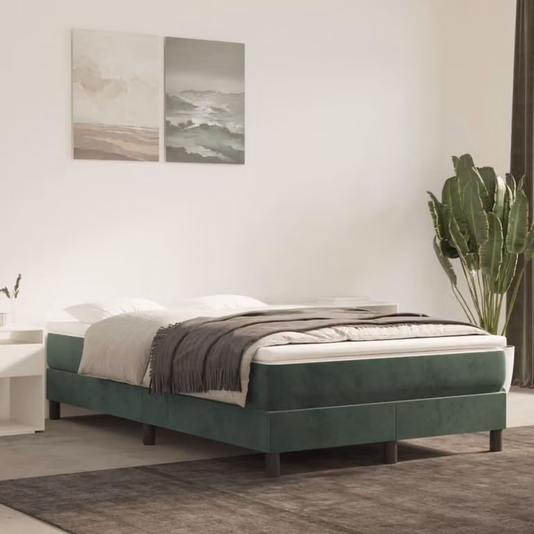 Maison Exclusive - Letto boxspring verde scuro 120x200 cm velluto
