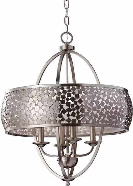 Lampadario Zara Feiss acciaio spazzolato 4xE14 Ø61cm