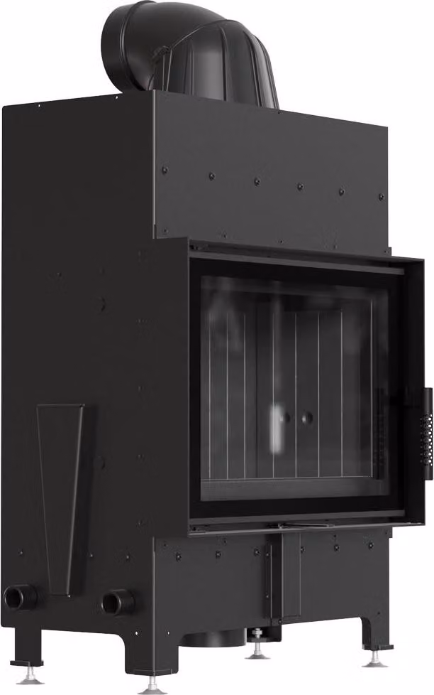 Caminetto in acciaio KRATKI FLOKI S 8 kW Ø 160 rivestimento nero thermotec