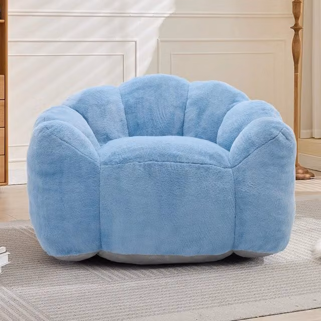 Divano compatto Minimal blu in tessuto velluto a pelo corto per soggiorno o camera da letto