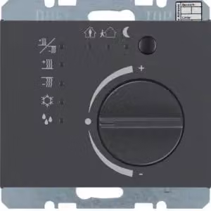 Berker 75441175 Termostato con interfaccia a pulsante, antracite opaco, Berker K.1