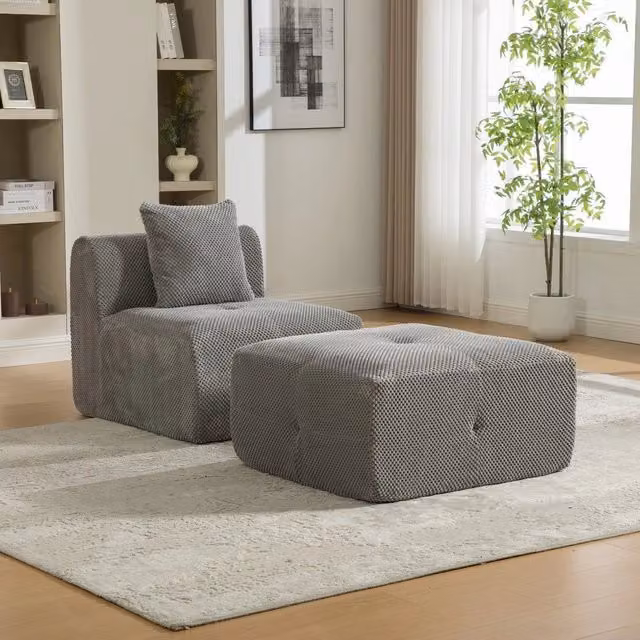 Divano Modulare in Chenille ¨C MINIMAL ¨C Grigio