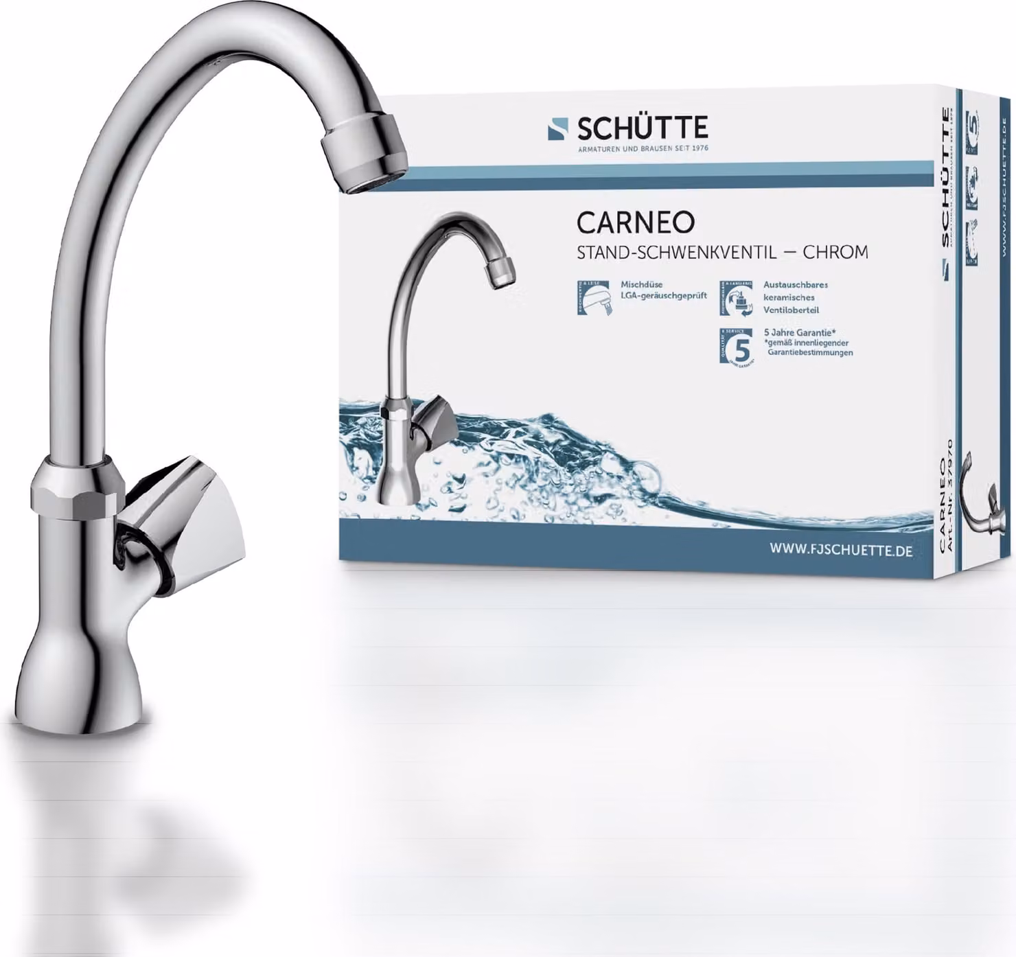 Miscelatore per lavabo SCHÜTTE CARNEO, rubinetto acqua fredda, rubinetto acqua fredda, miscelatore bagno cromo