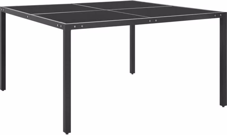 Maison Exclusive - Tavolo da giardino antracite 130x130x72 cm in acciaio e vetro