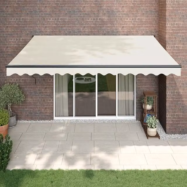 Tenda da sole retrattile vidaXL beige in poliestere e alluminio, L: 450 cm, P: 300 cm
