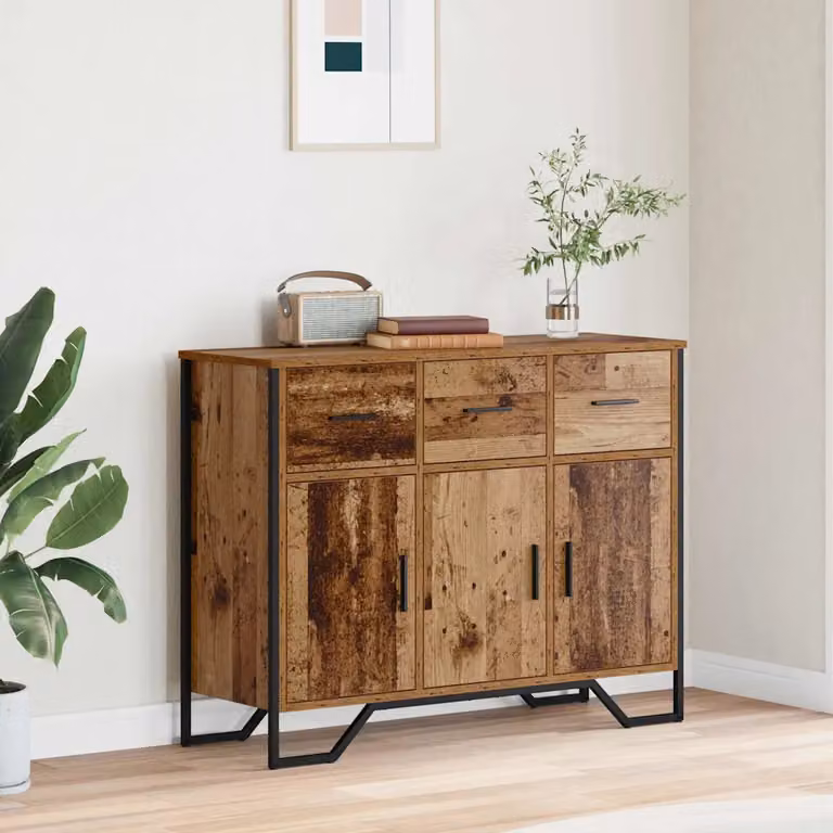 Credenza moderna vidaXL in legno effetto vecchio marrone L: 97 cm, P: 32,5 cm, H: 74,5 cm