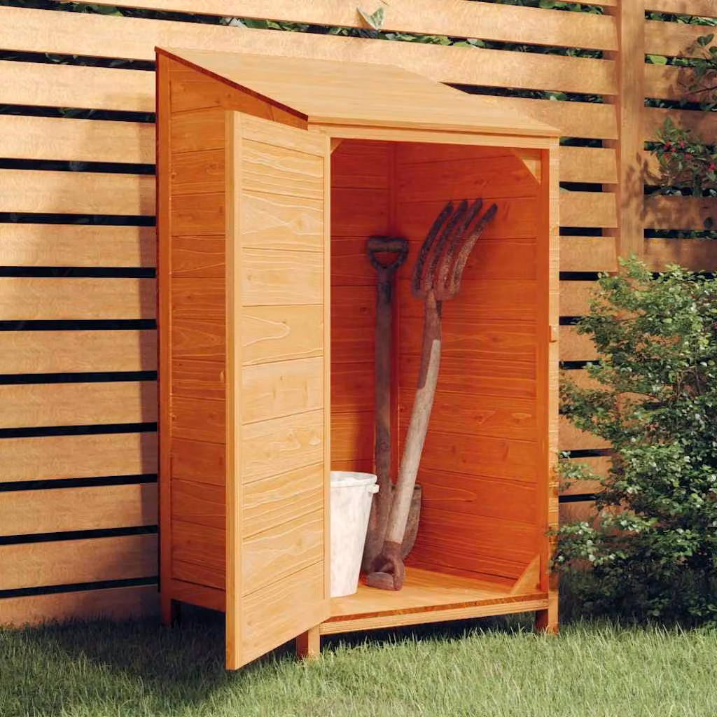 vidaXL Capanno da Giardino in Legno Massello di Abete Marrone L/P/H: 55 x 52 x 112 cm
