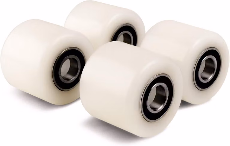 Set di 4 protezioni in nylon per carrelli, diametro 82 mm, larghezza 70 mm, capacità di carico 700 kg, per il trasporto