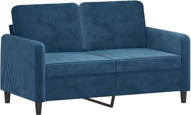Divano | Divano da soggiorno | Sofa a 2 Posti Blu 120 cm in Velluto