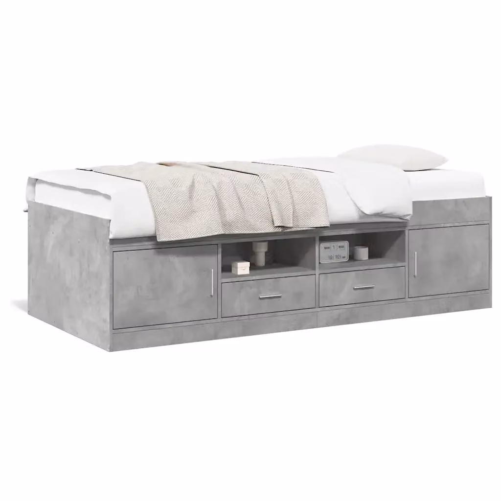 vidaXL Divano Letto Moderno con Cassetti e Seduta Sollevabile, Grigio, L 193 cm x P 78 cm x H 52 cm – 2