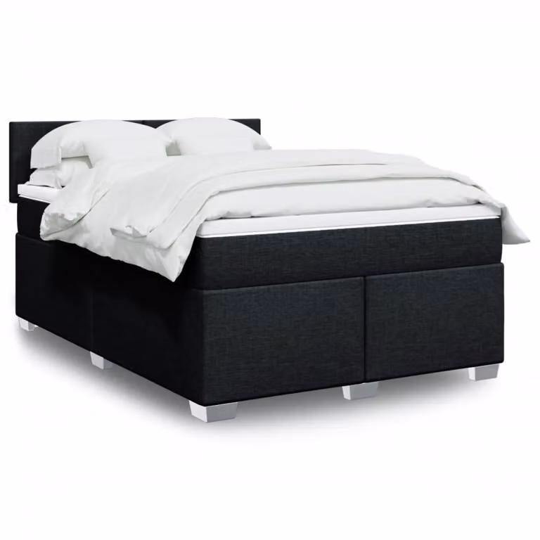 vidaXL Letto Ibrido con Materasso e Illuminazione Sotto il Letto, Nero e Bianco, L/P: 160 x 200 cm