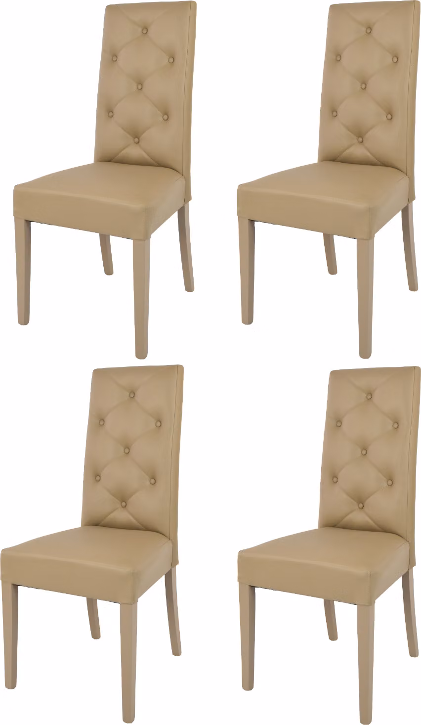 t m c s Tommychairs - Set di 4 sedie moderne CHANTAL per cucina e sala da pranzo, struttura robusta in legno di faggio laccato color cappuccino, imbottite e rivestite in Pelle finta color cappuccino