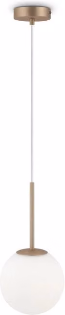 Lampada a sospensione a sfera Maytoni Basic Form MOD321PL-01G2 in vetro e metallo, colori oro/ottone e bianco, regolabile e dimmerabile