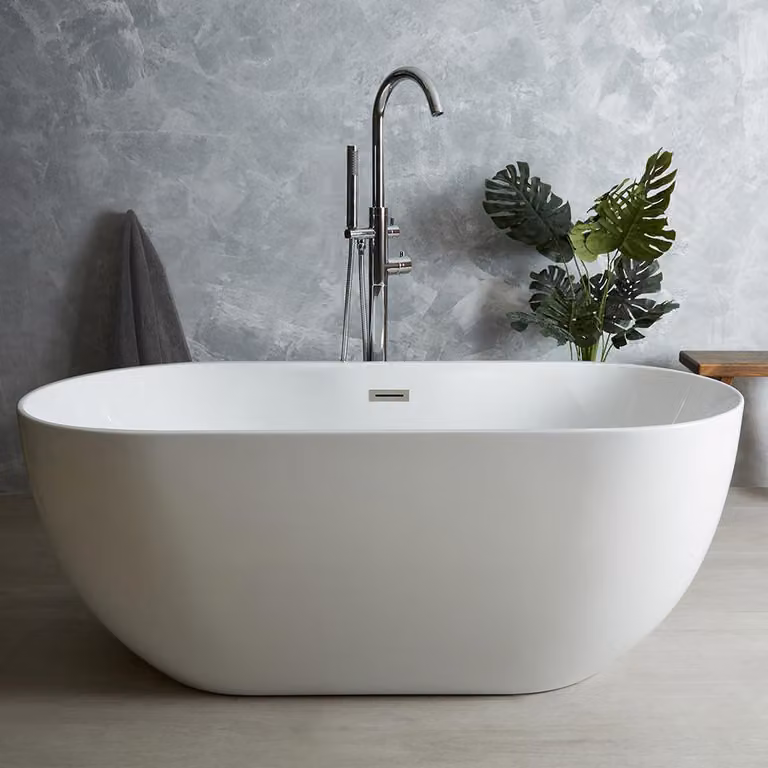 Vasca Centro Stanza Ovale Bianca 1500x750mm - Doppia estremità - Design Moderno