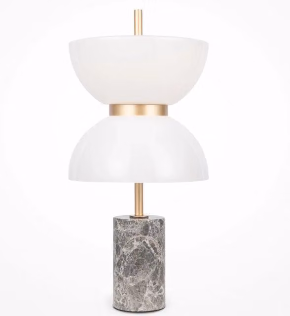Maytoni Lampada da tavolo moderna Kyoto con LED integrato in metallo e vetro disponibile in nero, oro, bianco o grigio