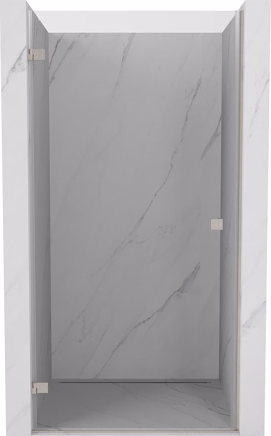 Mexen Lunar-B porta doccia battente sinistra 55 cm, trasparente, nichel spazzolato - 832-055-000-97-00-L