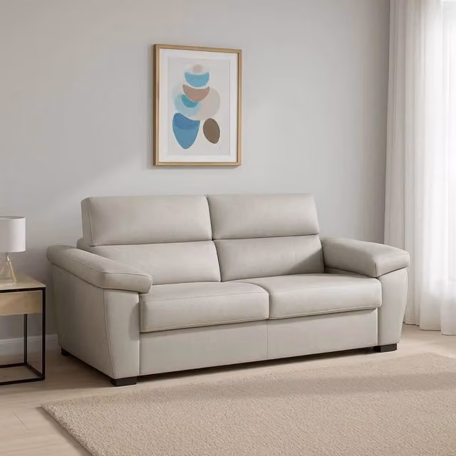 Divano Letto 2 Posti Fisciano DMORA Beige con Copertura Sfoderabile e Funzione Letto, L: 205 cm, P: 95 cm – 1
