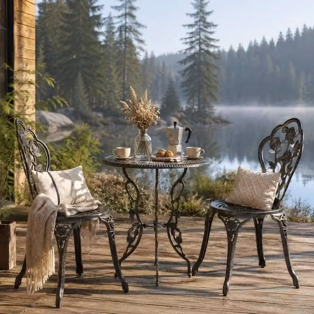 3-piece Bistro Set, Cast Aluminum