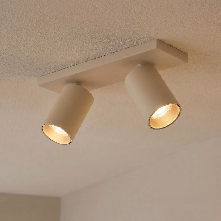 Arcchio faretto Brinja, marrone, angolare, Ø 6 cm, a 2 luci, GU10 Brinja Arcchio, dimmerabile, Marrone / Ruggine, Corridoio, Alluminio, Moderno, Faretto