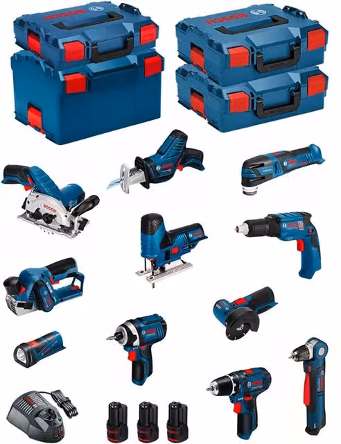 Kit utensili elettrici Bosch BMK11-28AD3 blu con batterie ricaricabili