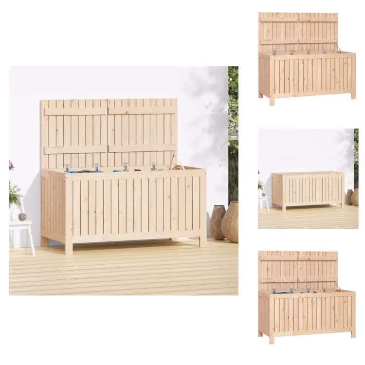 vidaXL Cassapanca da giardino 121x55x64 cm in legno di pino massiccio - Cassette da giardino