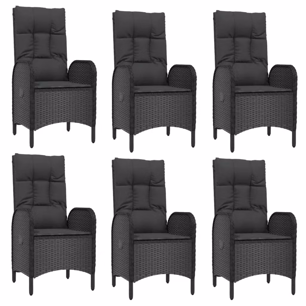 Set da pranzo da giardino Outsunny in resina intrecciata nera con tavolo in legno di acacia e 9 pezzi – 2