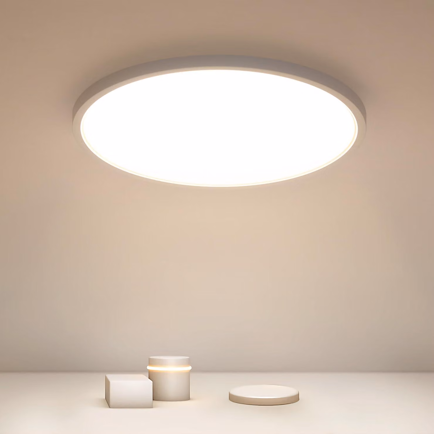 Lampada da soffitto a LED Osairous, diametro 40 cm, 36W, design piatto e rotondo, grado di protezione IP44 (resistente all'acqua)