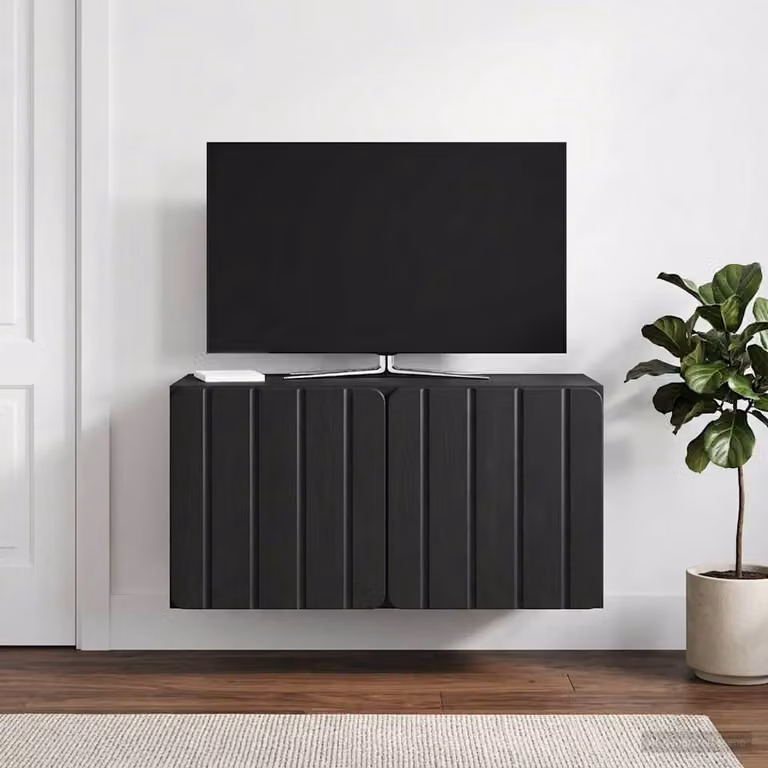 vidaXL Mobile Porta TV da Muro Moderno Nero L: 59,5 cm, P: 31 cm, H: 30 cm