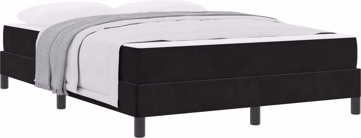 Letto a molle con materasso Nero 140 x 190 cm Tessuto
