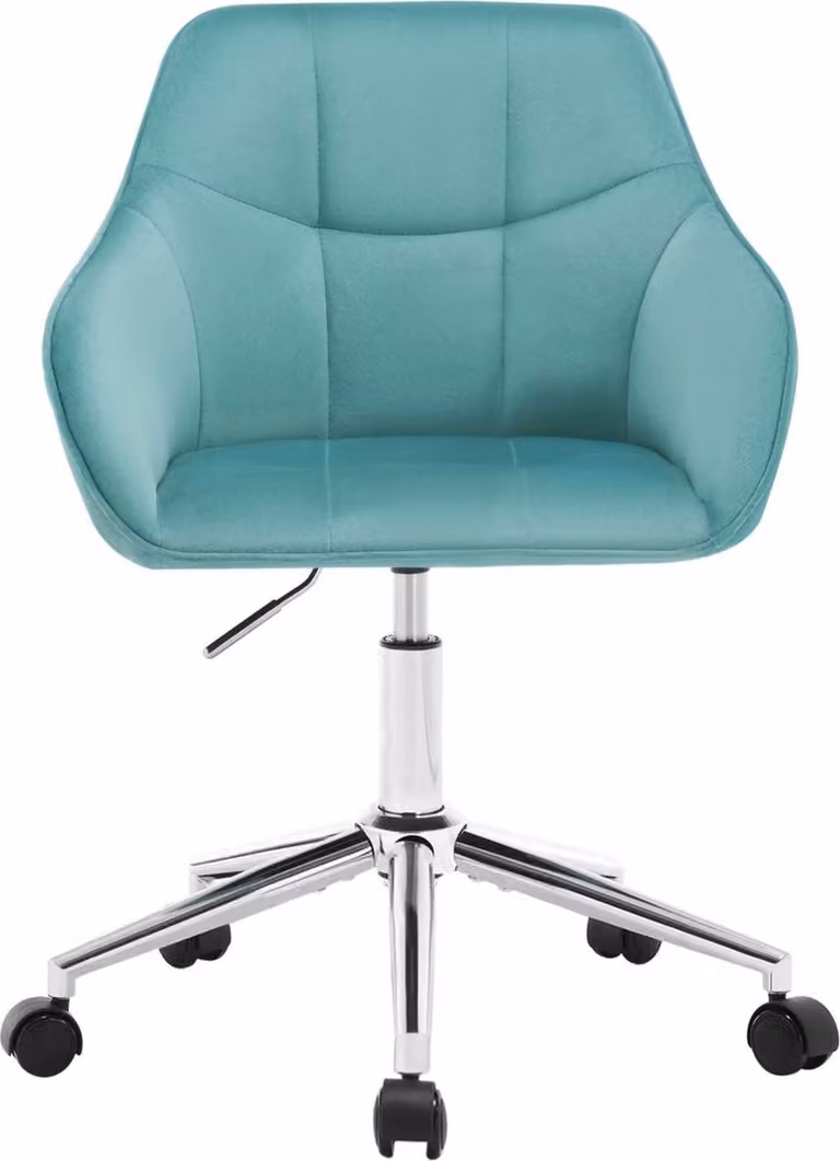 Set di 2 sedie da ufficio girevoli in velluto - Regolabili in altezza - Con braccioli - Verde menta - Per soggiorno, ufficio o toilette