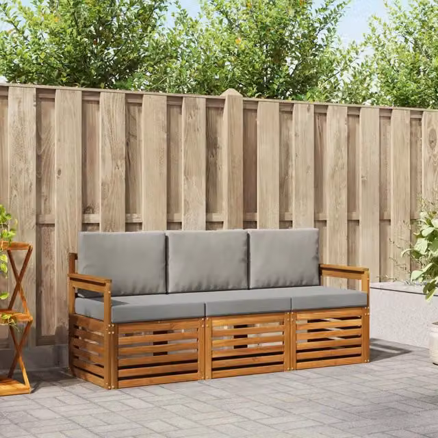 Set divani 3 pz Grigio Naturale e Chiaro 3374276