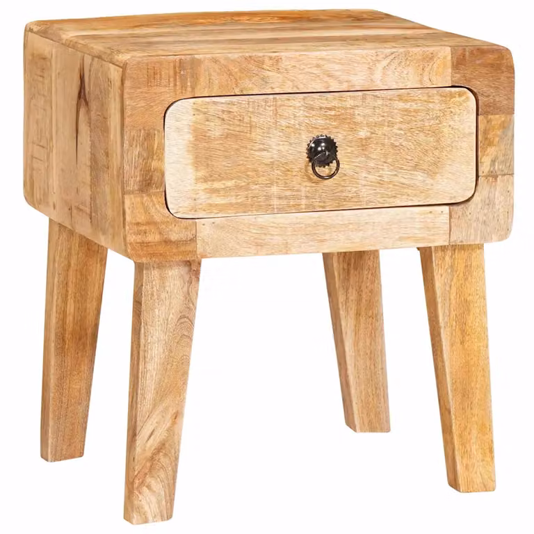 Tavolino rettangolare in legno di mango massello vidaXL, Marrone, L 40 cm x P 32 cm x H 46 cm
