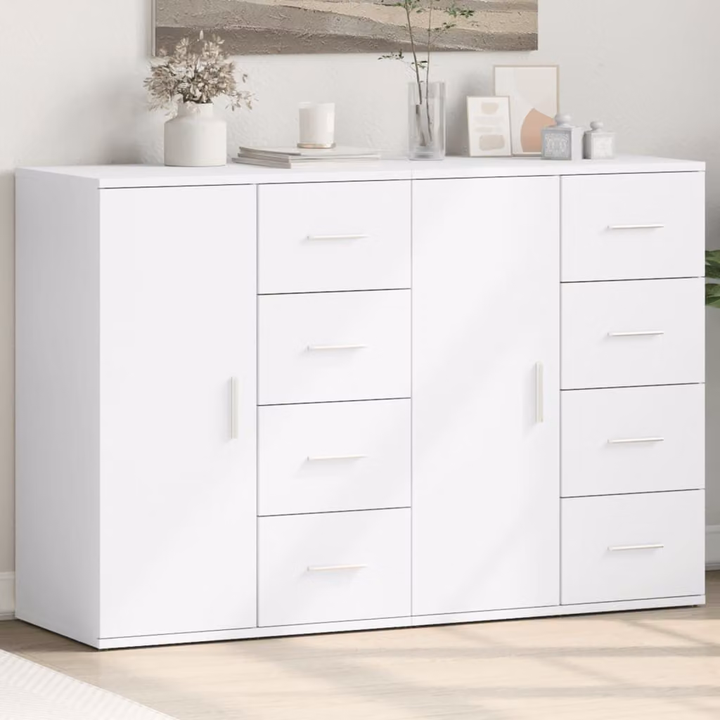 Set di 2 credenze vidaXL bianche in legno multistrato da appendere al muro L: 59 cm, P: 39 cm, H: 80 cm