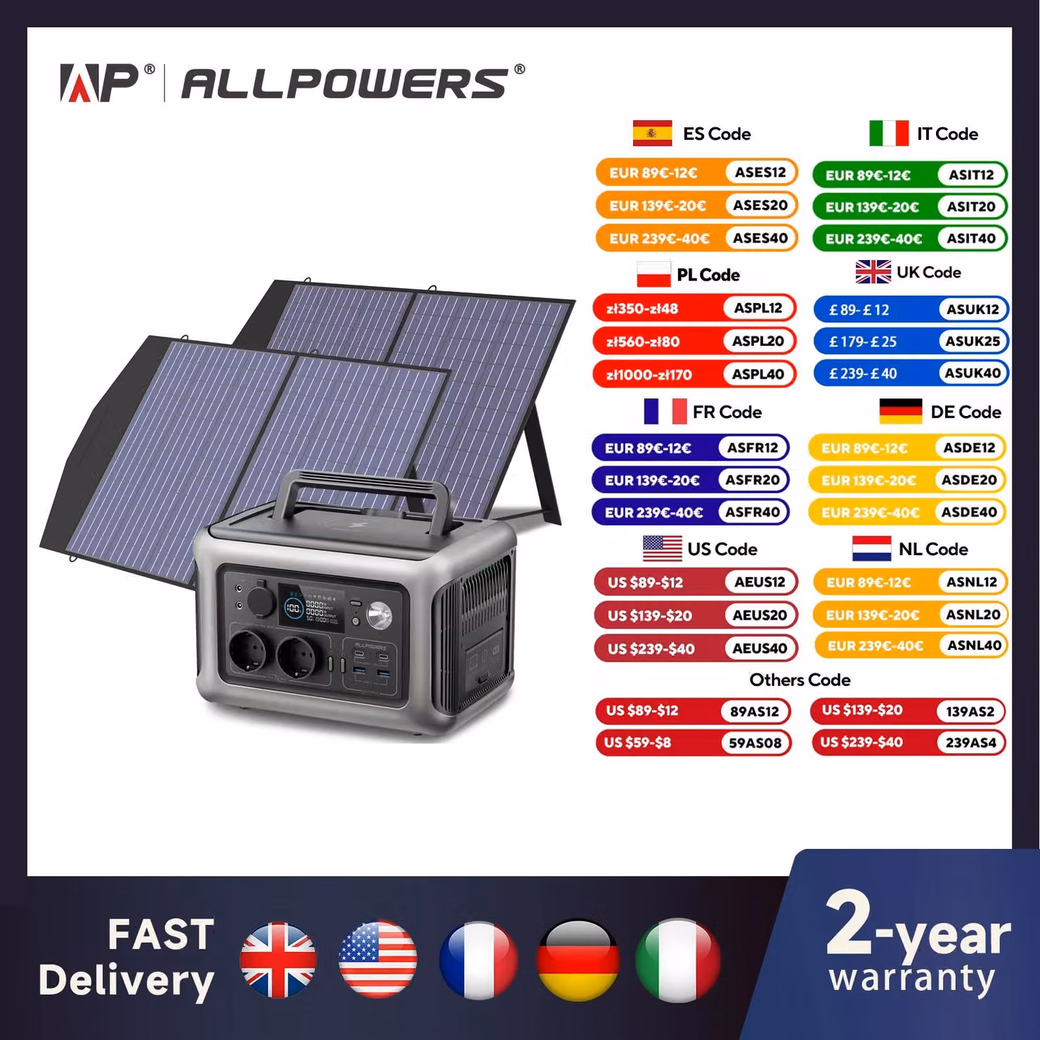 Pannello solare portatile con power station – Batteria da 299 Wh – Potenza di 600 W, ideale per attività all'aperto e campeggio