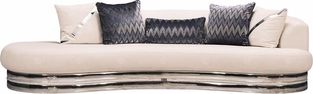 Dreisitzer Couch Sofa 3 Sitzer Polstersofa Stoffsofa Moderne Weiß