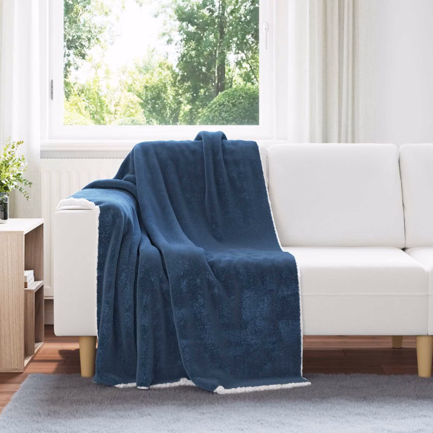 Coperta in pile morbida vidaXL blu, L 130 cm x P 150 cm